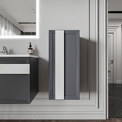 Бриклаер Шкаф подвесной Берлин 40x90 оникс серый с белой ручкой – фотография-2